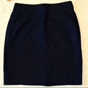 J. Crew Navy Lined Pencil Skirt Size 4 Petite 4P